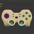 White PC Gaming Controller With Black Accents Red Buttons Ergonomic Design For Computer Games 3d model