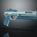 Futuristic Sci Fi Weapon Design With Blue And Light Blue Color Details