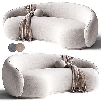 Modern Curved Multiplayer Sofa 3d model