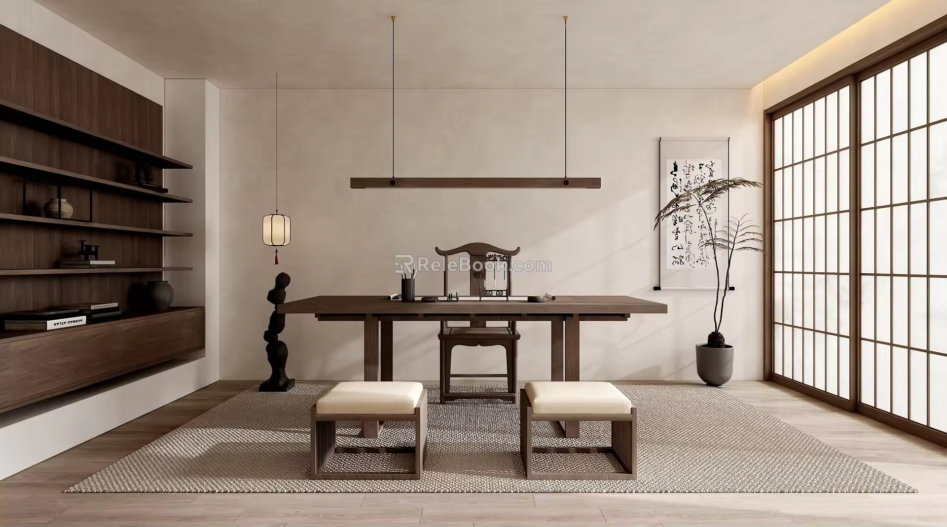 Song Style Study New Chinese Style Study 3d model