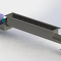 Industrial Screw Conveyor Equipment Featuring Purple Motor and Helical Blades in Conveying Trough
