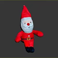 Cute Red Plush Doll Featuring Santa Hat White Beard And Black Shoes