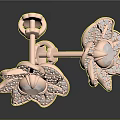 Elegant Rose Gold Flower Shaped Earrings With Sparkling Diamonds And Central Gemstone