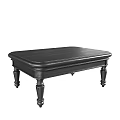 Classic Black Wooden Coffee Table with Carved Legs and Smooth Surface Design