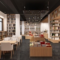 Book Cafe Library Leisure Area Seat Bookstore 3d model