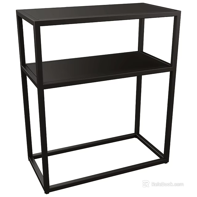 Black Metal Frame Storage Shelf With Minimalist Design Multi Tiered Shelves For Home Storage Solution 3d model 