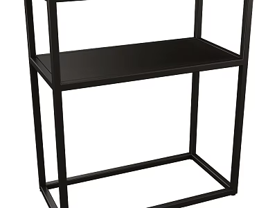 Black Metal Frame Storage Shelf With Minimalist Design Multi Tiered Shelves For Home Storage Solution 3d model
