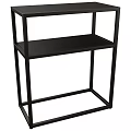 Black Metal Frame Storage Shelf With Minimalist Design Multi Tiered Shelves For Home Storage Solution