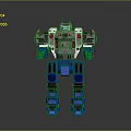 Game Movie Robot Character with Blue White Gray Mechanical Armor Limb Structure and Futuristic Design