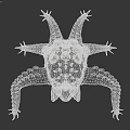 Black Spiked Monster Creature With Bulky Body Large Mouth And Tentacle Like Arms