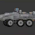 Gray Armored Military Tank 809 With Six Wheels Blue Orange Details And Sensors