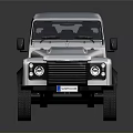 Silver Off Road Vehicle Featuring Black Wheels Roof Design And Front Grille