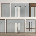 Various Modern Glass Door Designs With Different Frames And Handles 3d model