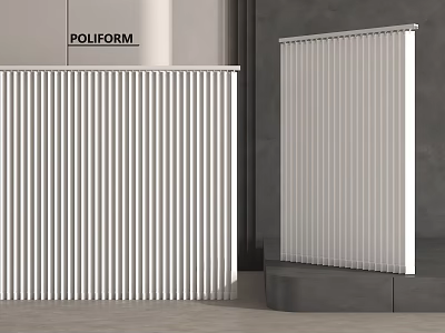Modern Interior Design With POLIFORM Vertical Striped Sleek Curtains For Home 3d model