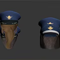 Blue Uniform Hats Featuring Golden Badge Tassel and Classic Design for Daily Use