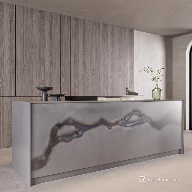 Elegant Kitchen Bar Counter With Sleek Design And Modern Decor Elements 3d model 