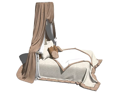 American Children's Bed Double Bed Pillow Quilt 3d model