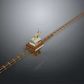 Industrial Long Track Structure With Central Platform And Mechanical Tower Model 3d model