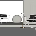 Modern Leisure Chair With Metal Frame And Sleek Design Alongside Floor Lamp In Minimalist Interior