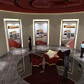 Shandong Energy Black Pottery Culture Exhibition Interior With Display Panels And Visitors