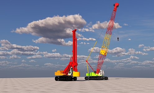 Rotary Excavator Crawler Crane Construction Machinery 3d model