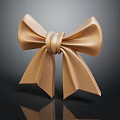 Elegant Golden Bow Decorative Ornament Set With Metallic Texture For Home Decor