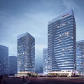 Modern Office Building Jinan Heyue Square Project 3d model