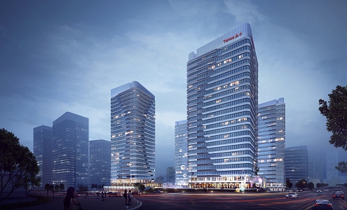 Modern Office Building Jinan Heyue Square Project 3d model