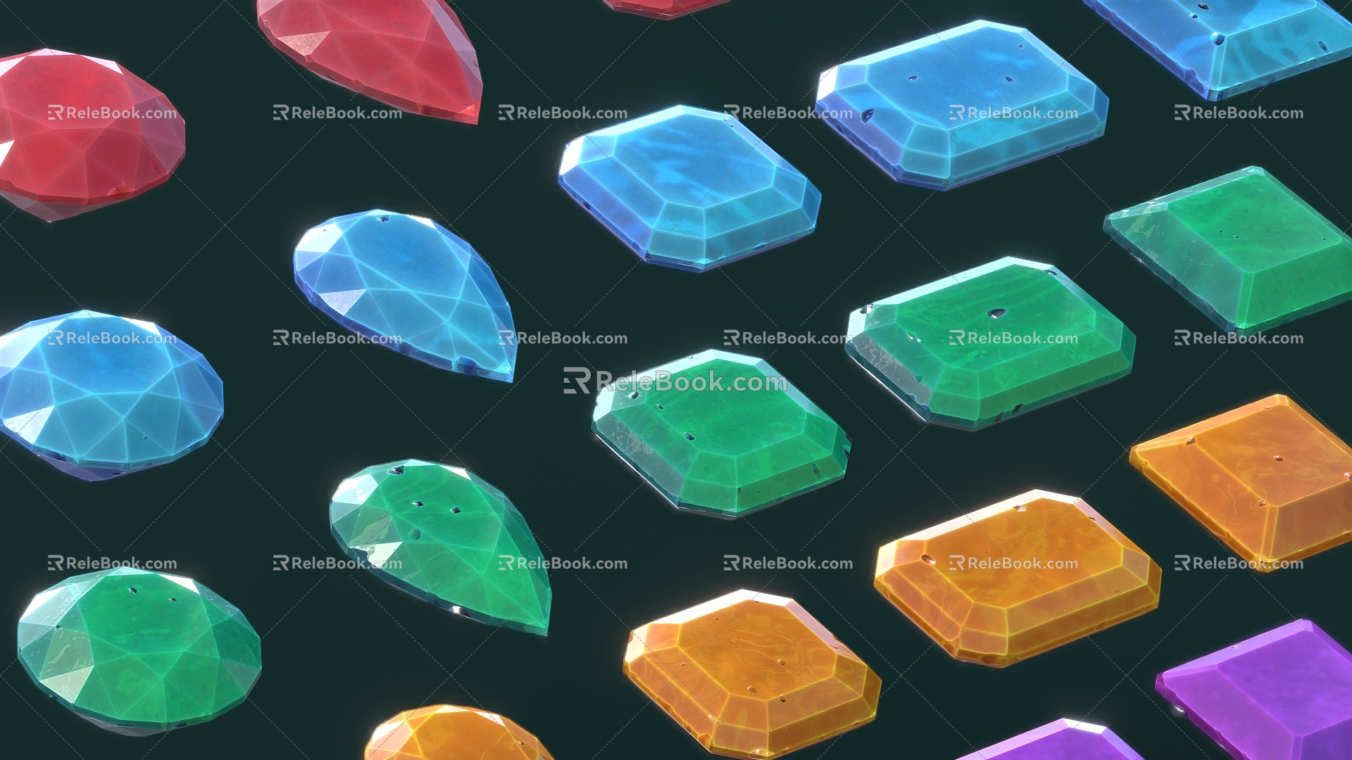 Gem Cartoon Gem Low-poly Gem Low-poly Style Gem Jewelry Jewelry 3d model