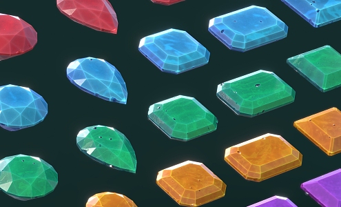 Gem Cartoon Gem Low-poly Gem Low-poly Style Gem Jewelry 3d model