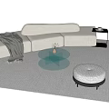 Modern Sofa Coffee Table Combination Coffee Table Sofa Stool 3d model
