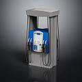 Gas Station Fuel Dispenser Blue And Gray With Fuel Nozzles Hoses Modern Design Control Panel