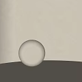 Minimalist White Sphere Decor On Light Colored Surface With Light Strip Background