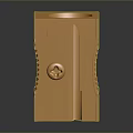 Golden Pencil Sharpener With Stylish Design Textured Surface And Shiny Metallic Finish