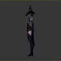 Game Fantasy Witch Character With Pointed Hat Metal Armor And Staff Red Vial