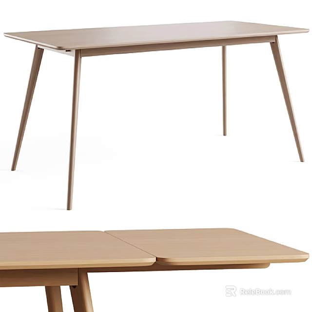 Modern Side Table With Sleek Design Wooden Top And Metal Legs 3d model 