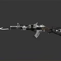 Tactical Assault Rifle With Bayonet Attachment Metal Components And Black Silver Modern Design