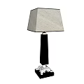 Elegant Table Lamp With Black Base White Decorative Stand And Textured Shade 3d model