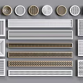 Air Conditioner Vents with Various Grid Patterns and White Beige Design Styles