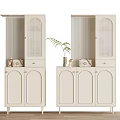 Cream wind partition shoe cabinet 3d model