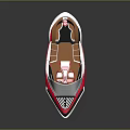 Sleek Modern Watercraft With Red Black Exterior Transparent Windshield And Brown Seats