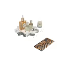 Elegant Decorative Ornament Set With Fragrance Bottles Candle Jewelry And Comb On Stone Base