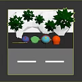 Commercial Equipment Warning Sign For Snowy Outdoor Areas With Trees And Pedestrians