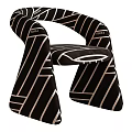 Modern Leisure Chair With Striped Pattern Curved Armrest And Velvet Upholstery