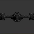 Aerospace 3D Model of Gray Spaceship With Red Details and Multi Wing Design