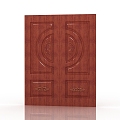 American door solid wood door 3d model