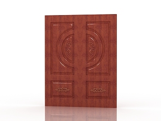 American door solid wood door 3d model