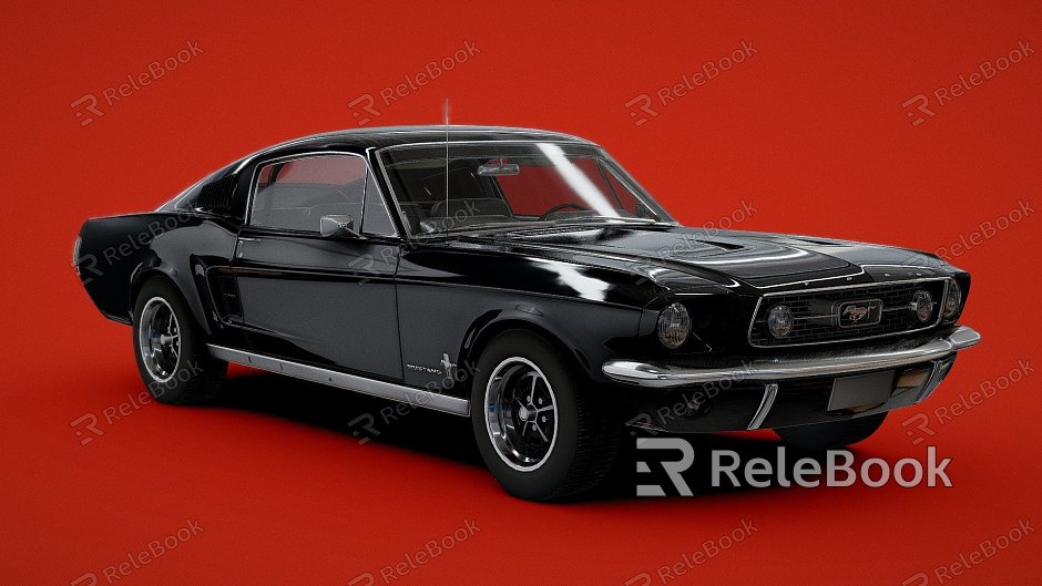 Car 1967 Ford Mustang Straight Back sports car model