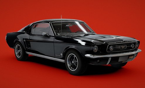 Car 1967 Ford Mustang Straight Back sports car 3d model