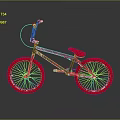 Stylish BMX Bike With Black Frame Red Wheels And Red Seat